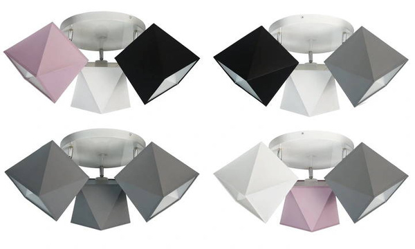 Lampa sufitowa do pokoju chłopca i dziewczynki kolorowa Diament 3xE27 Led 