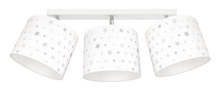 Lampa sufitowa do dziecięcego pokoju 3-punktowa Gwiazdki szare Led