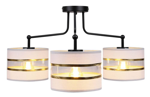 Lampa sufitowa czarna/chrom 3xE27 Andy 33-00514