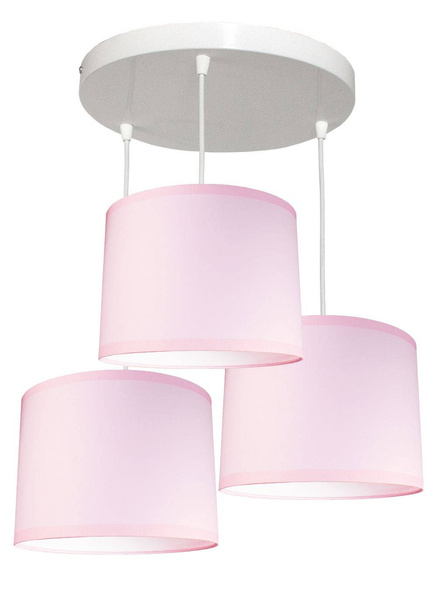 Lampa sufitowa do pokoju dziewczynki różowa 3-punktowa Pink Koło 3xE27 Led 