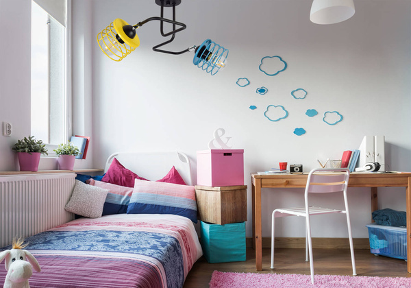 Lampa sufitowa do pokoju dziecka nowoczesna w stylu loft Edison Koszyk 2
