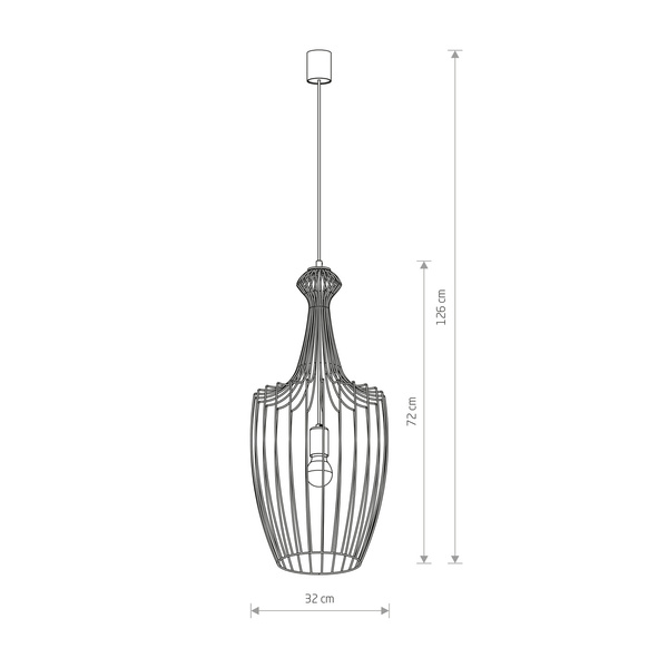 Lampa wisząca druciana zwis LUKSOR L złoty śr. 32cm