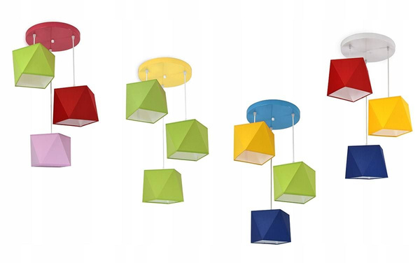 Lampa wisząca do pokoju dziecięcego kolorowa Świetlisty Diamencik 3xE27 Led 