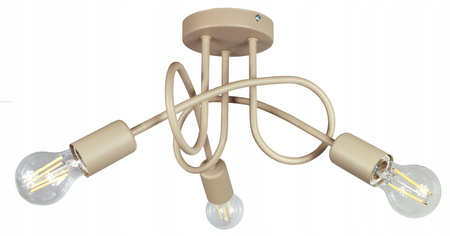 Lampa sufitowa do pokoju dziecka beżowa Tęczowy Zawijas 3xE27 Led