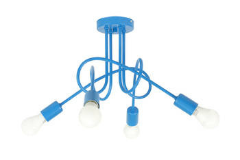 Lampa sufitowa dla dziecka niebieska stylu loft nowoczesna Mondo 4 Led