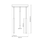Lampa wisząca MONZA, MLP8840, czarna, 3x8W G9