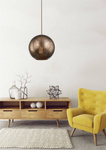 Lampa sufitowa wisząca Candellux Sfinks 31-43276  kula   E27 ażurowy jasno brązowy