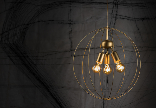 Lampa wisząca druciana zwis BULLET złoty śr. 45cm