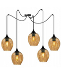 Lampa wisząca industrialna typu pająk szklane klosze nowoczesna 5xE27 Led 