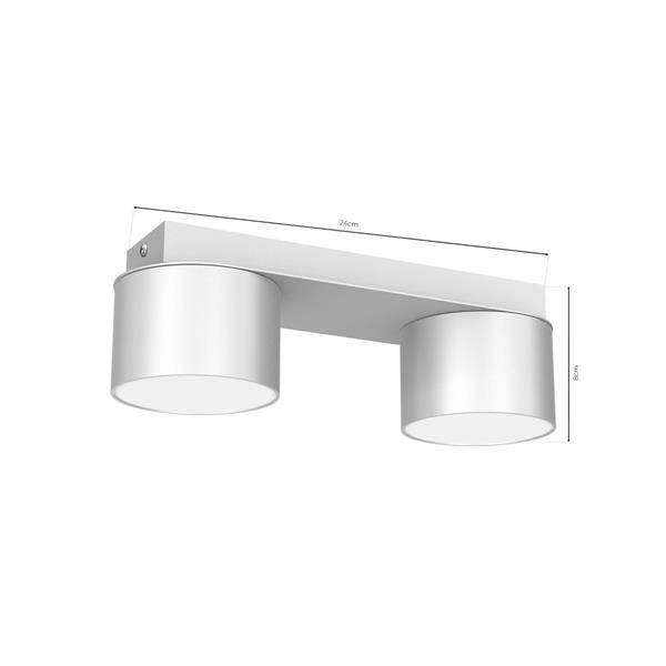 Lampa sufitowa listwa DIXIE WHITE 2x GX53 szer. 24cm | biały