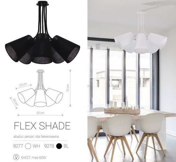 Lampa FLEX SHADE black V