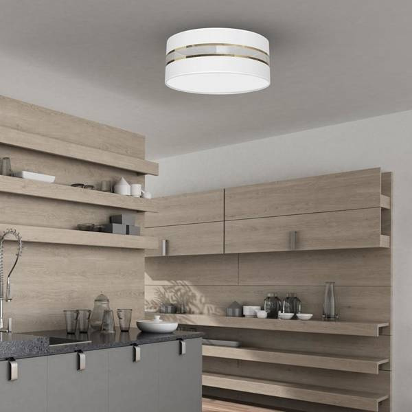Lampa Sufitowa ULTIMO WHITE, MLP7350, 40 cm, biały/transparentny/złoty, 2x60W E27