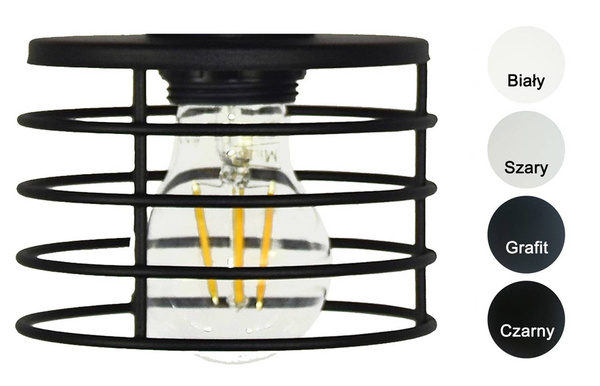 Lampa do pokoju dziecięcego czarna loft Koszyk 5