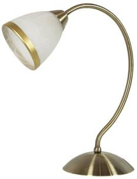 Lampka stołowa/nocna SOFIA 41-96718 patynowa z białym kloszem 1x40W E14