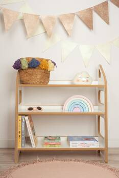 Regał do pokoju dziecięcego drewniany montessori MAXI biały