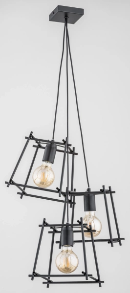 Lampa wisząca ALFA NETI MORO CZARNA 3xE27 22cm | 62038