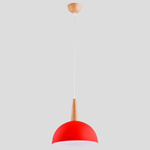 Lampa wisząca zwis FOTYN drewno/czerwony śr. 30cm