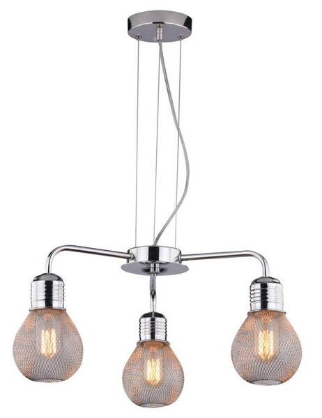 Lampa wisząca chrom druciany klosz 3x60W regulacja Gliva Candellux 33-58539