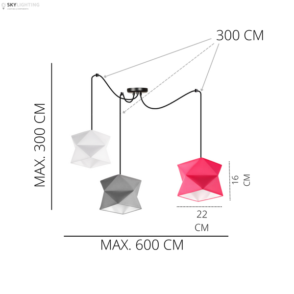 Lampa wisząca do pokoju dziecka typu pająk kolorowa Diament Spyder 5