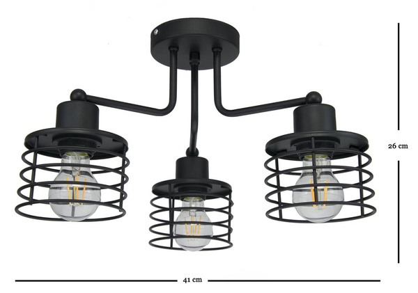 Lampa młodzieżowa w stylu loft czarna Koszyk 3