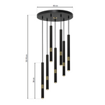 Lampa wisząca MONZA BLACK / GOLD 7xG9 8W MLP6385