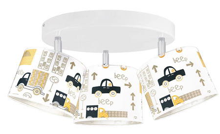 Lampa sufitowa do pokoju chłopca w autka żółte 3