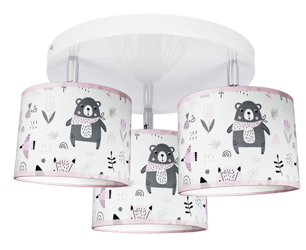 Lampa z motywem misia dla chłopca i dziewczynki Teddy 3 Koło