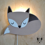  Lampka nocna dla dzieci drewniana Lisek z pilotem LED 