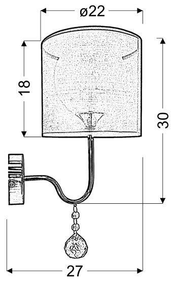 LAMPA ŚCIENNA KINKIET CANDELLUX BRAVA 21-26552   E27 CZARNY