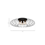 Lampa sufitowa MERIDIANO, MLP7961, czarny/brązowy, 3x60W E27