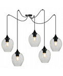 Lampa wisząca industrialna typu pająk szklane klosze nowoczesna 5xE27 Led 