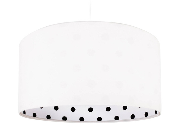 Lampa wisząca do pokoju dziecięcego w czarne groszki na białym tle średnica 40 cm