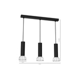 Lampa Wisząca DANTE, MLP7360, czarny/chrom, 3x8W LED GU10