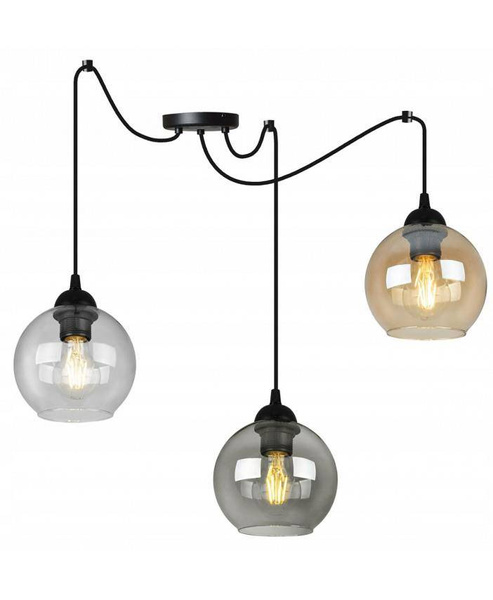 Nowoczesna lampa typu pająk szklane klosze kolory do wyboru