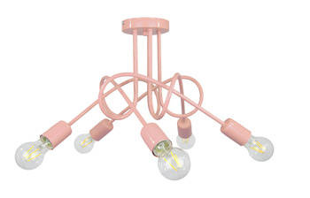Lampa sufitowa do pokoju dziewczynki różowa Mondo 5 Loft