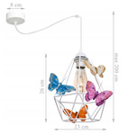 Lampa sufitowa do pokoju dziewczynki w stylu loft pająk Motylek regulowana 1xE27 Led