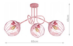 Lampa sufitowa do pokoju dziewczynki różowa  Edison Globus 3 punktowa 