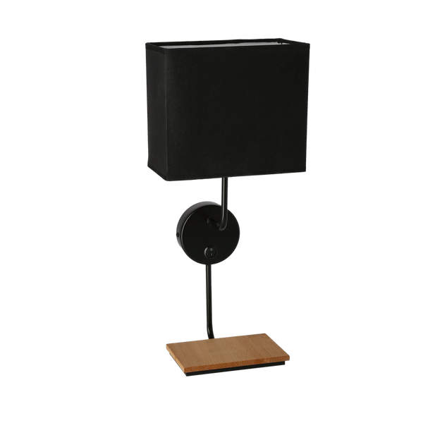 KETO KINKIET CZARNY 1X40W E14 ABAŻUR Z WŁĄCZNIKIEM