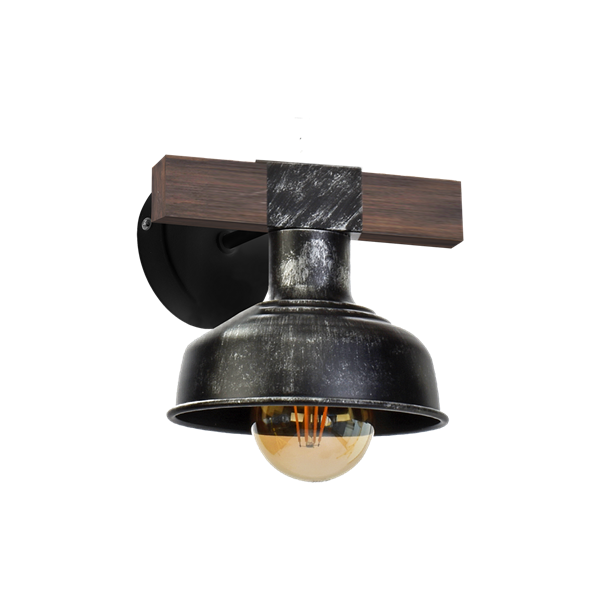 Kinkiet FARO BLACK / WOOD 1xE27 60W MLP6241