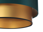 Lampa wisząca w kolorze butelkowej zieleni i złota podwójna 50 cm 