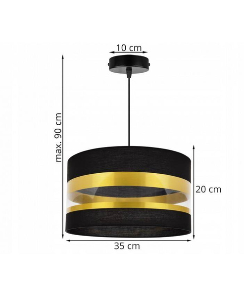 Nowoczesna Wisząca Lampa Regulowana ze Złotym Detalem