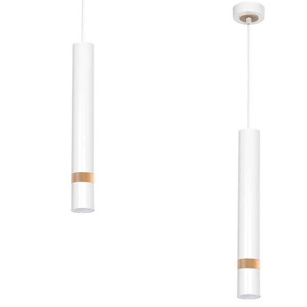 Lampa wisząca JOKER, MLP6301, biały/drewno, 1x8W GU10