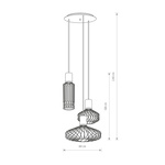 Lampa wisząca druciana nad stół PICO III czarny/złoty śr. 43cm