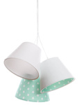 Lampa do pokoju dziecięcego w gwiazdki biało-miętowa stożki 