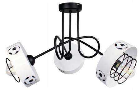 Lampa sufitowa do pokoju chłopca i dziewczynki z motywem piłkarskim Mundial Edison 3xE27 Led