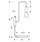 Kinkiet czarny 1xE14 40cm BIPI włącznik 21-76847