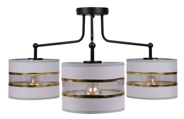 Lampa sufitowa czarna/chrom 3xE27 Andy 33-00514