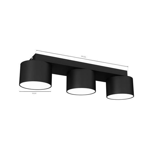 Lampa sufitowa listwa DIXIE BLACK 3x GX53 szer. 34m | czarny