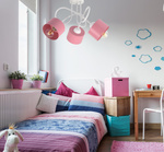 Lampa sufitowa do pokoju dziewczynki biało-różowa Zaczarowany Kubeczek 3xE27 Led 