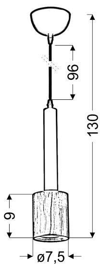 Lampa sufitowa wisząca 1X50W GU10 ciemna kawa + drewno TANTAL 31-58782